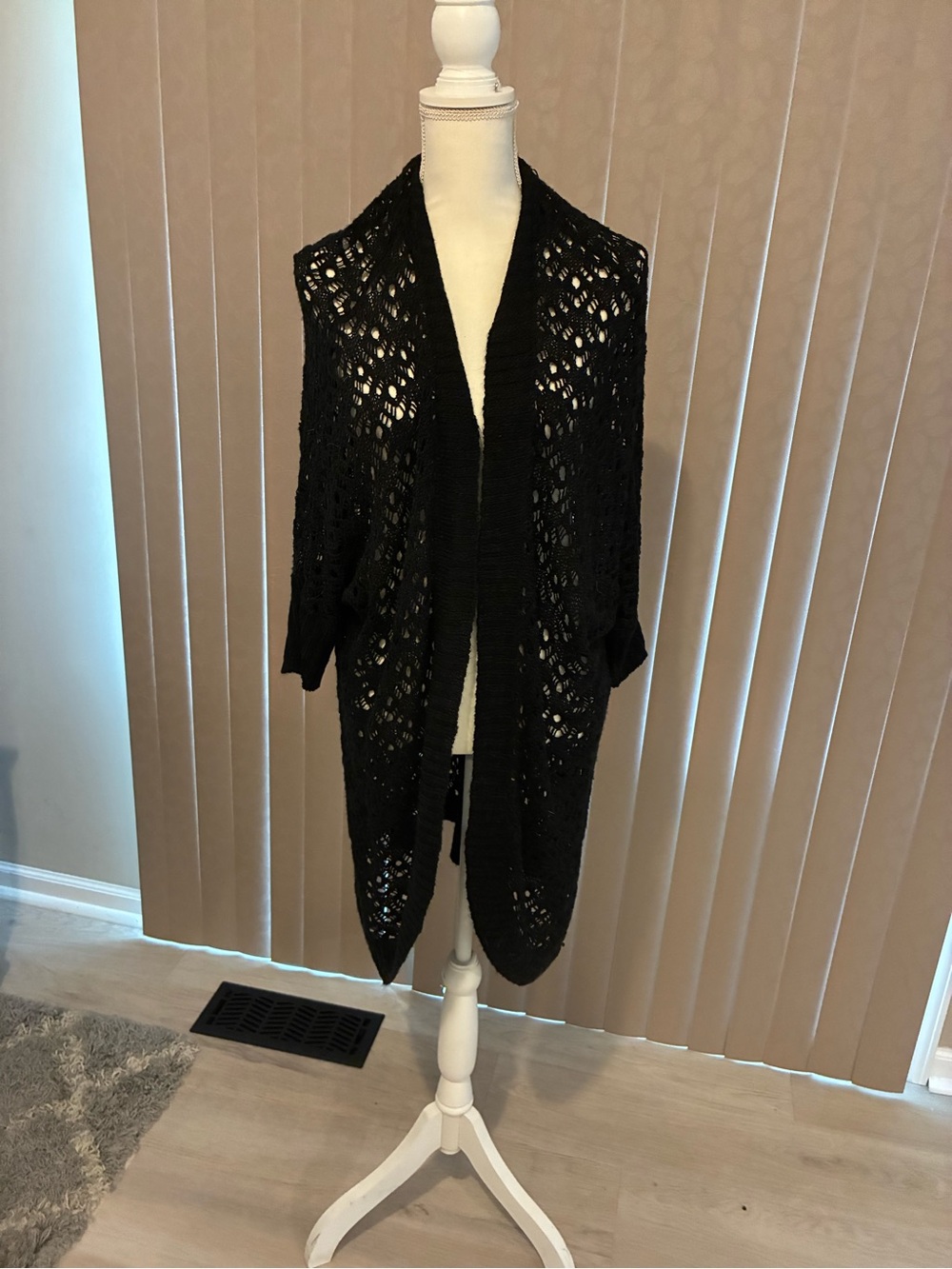 Maurices Black Open-Knit Women's Cardigan